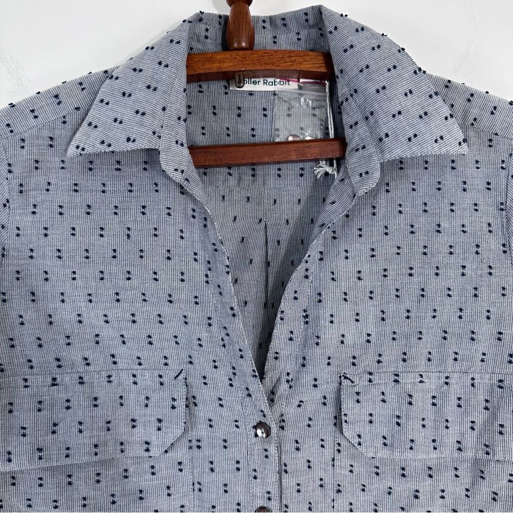 Roller Rabbit Womens Chambray Fil Coupe Yarn Dye Shirt Size XS - Picture 5 of 9